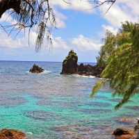 Hana Beach with light blue water