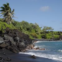 Beach with trees in Hana