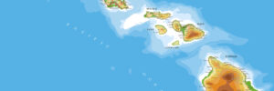 Map of the Hawaiian Islands.
