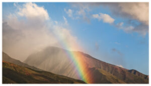 Rainbow over the hills behind Lahaina