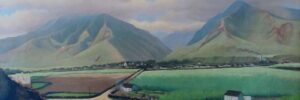 Painting of old Kahului and Wailuku, Maui