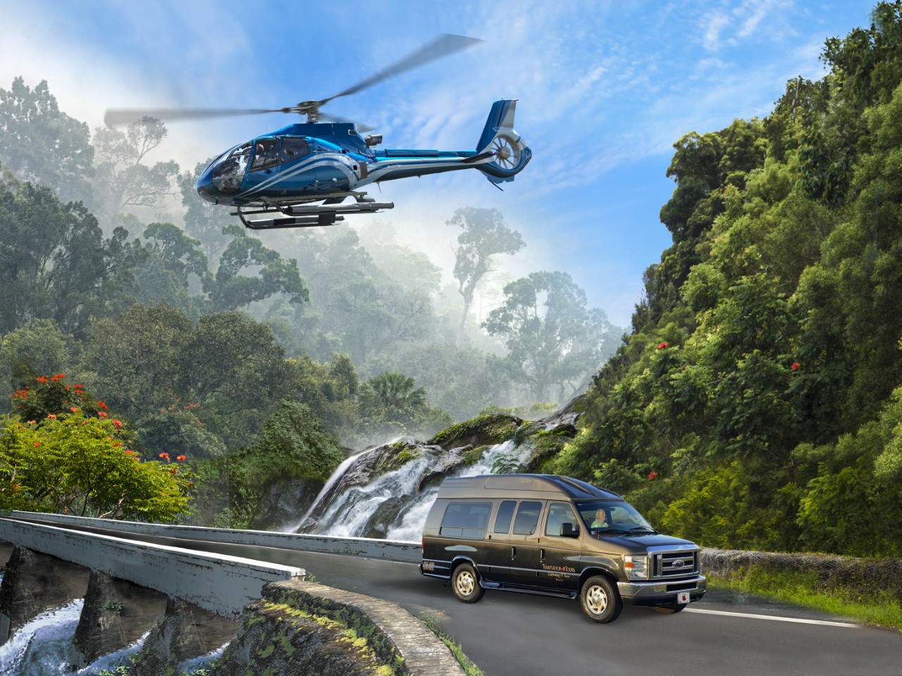 Helicopter & Limo-Van Transportation on the Road to Hana